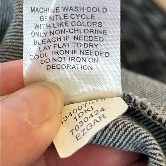 ONE WORLD DENIM ZIP UP FOUR FRONT BUTTONED POCKETS DISSTRESSED HEM SZ XL - Picture 8 of 13